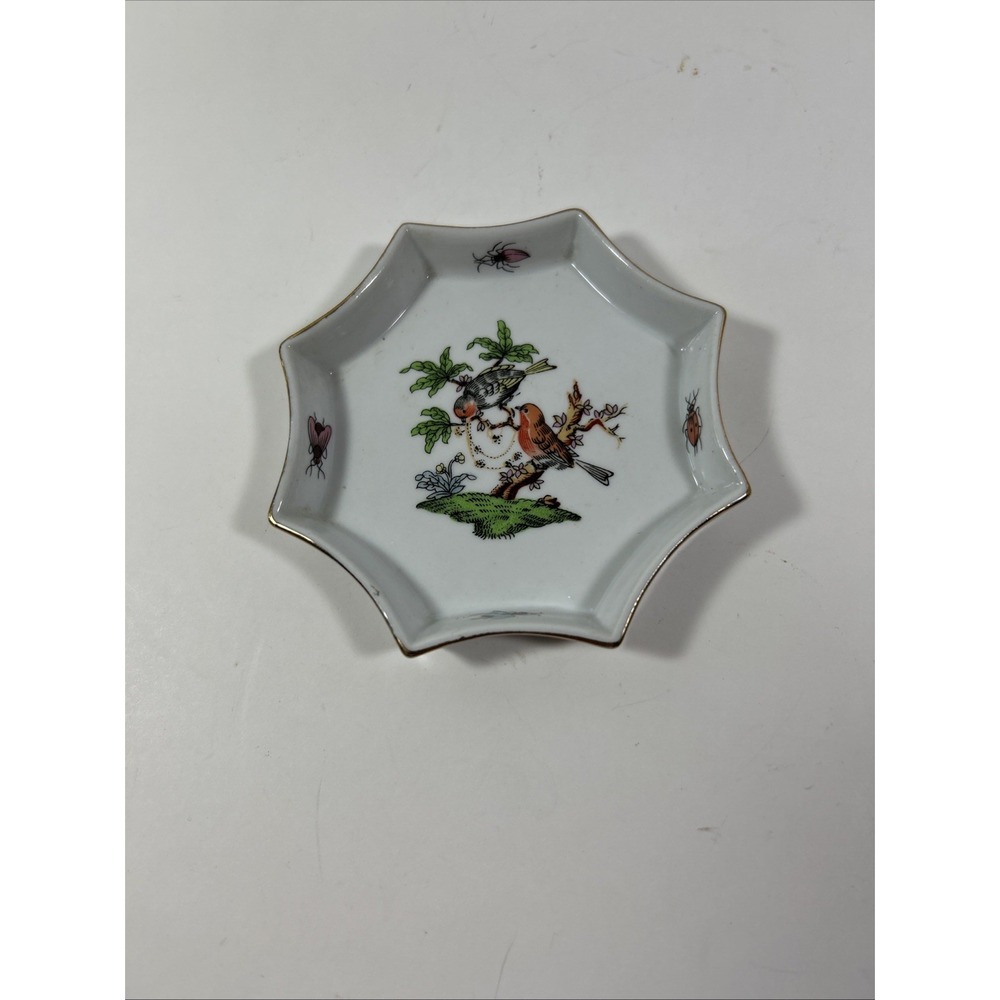 Vintage Porcelain Bird Trinket‎ Dish Ring Holder 4 Inches
